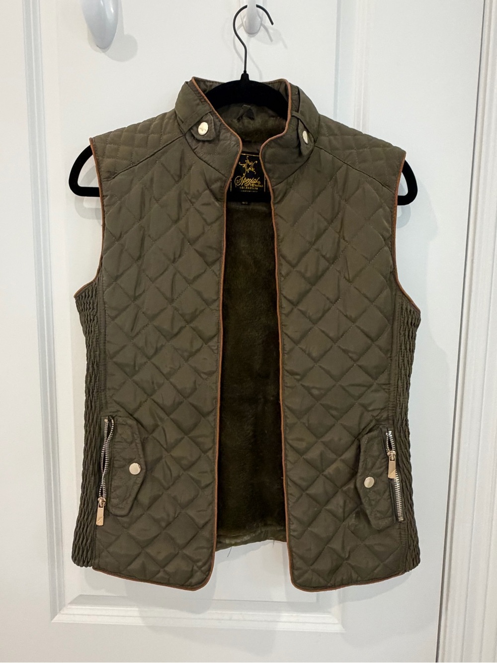 Special One by Rock Los Angeles Faux Fur Jacket Dark Brown Olive